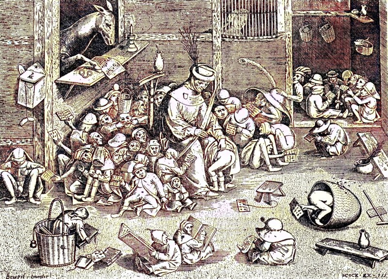 Satirical Representation Of A School Scene