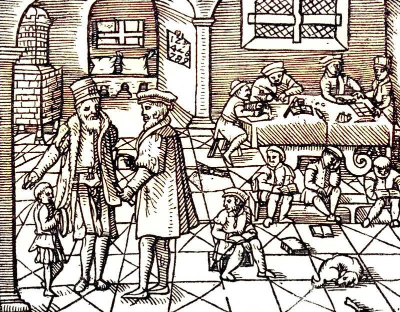 Interior Of A School For Writing And Arithmetic In The 16Th Century