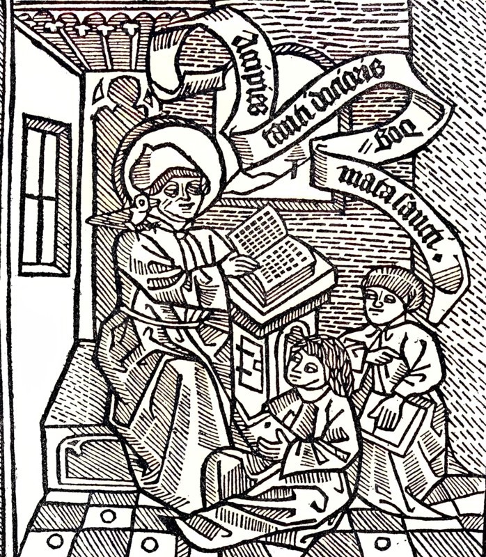 'Teacher Thomas Aquinas And Two Students