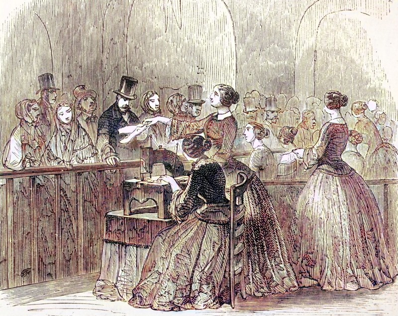 One Woman Sews On The Sewing Machine