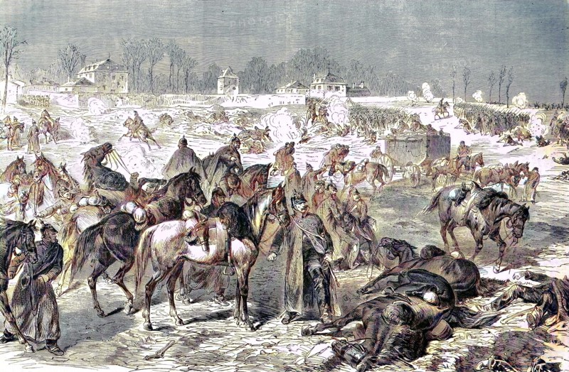 Wuerttemberg And Saxon Troops In The Grenade Fire Near Villiers On 30 November