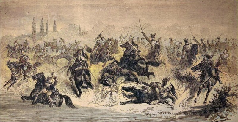 Attack Of The 13Th Prussian Hussars Regiment On French Cuirassiers At Beaumont On 30Th August