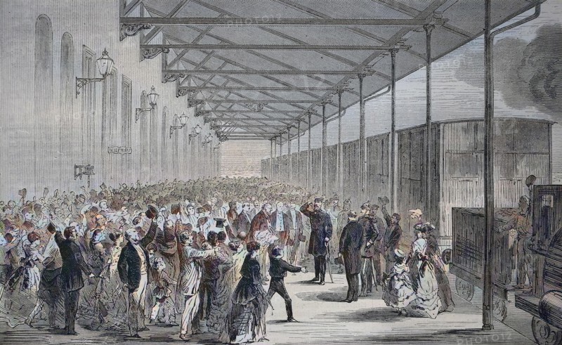Reception Of The Crown Prince Of Prussia At The Berlin-Anhalter Station In Leipzig On July 26