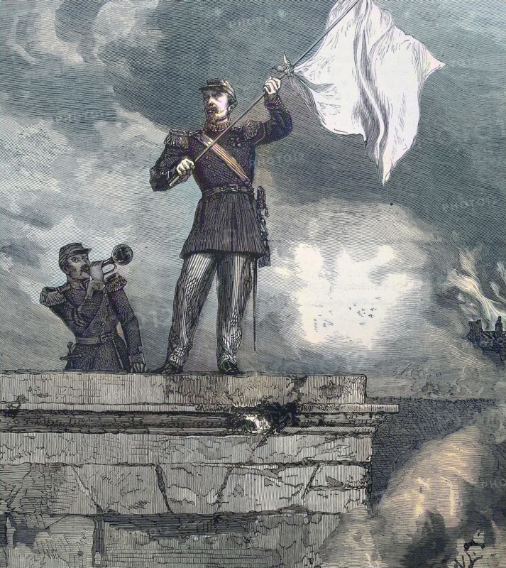 General Lauriston As A Parliamentarian With White Flag On The Gates Of Sedan