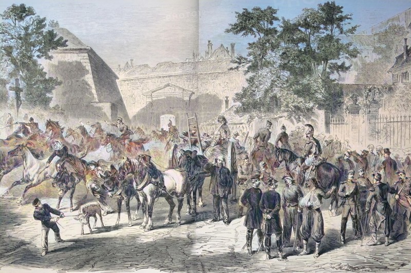 Street Scene With Soldiers