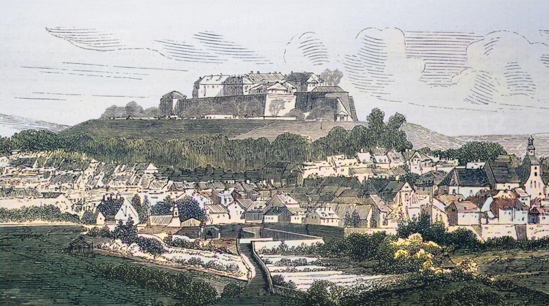 View Of The Citadel Of Bitsch And The Town Of Bitche In The Lorraine Region Around 1870