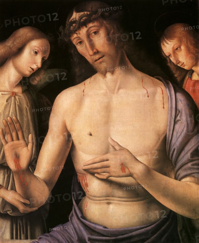 Man Of Sorrows With Two Angels