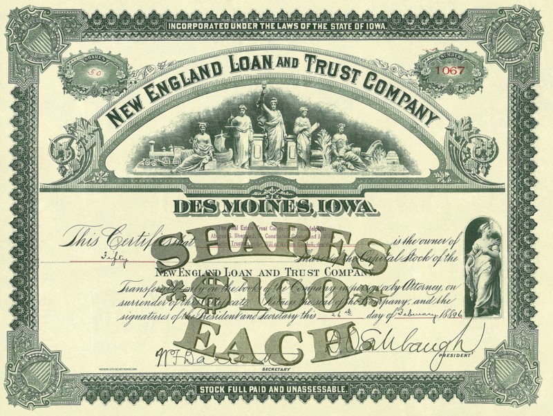 Bank Stock Certificate