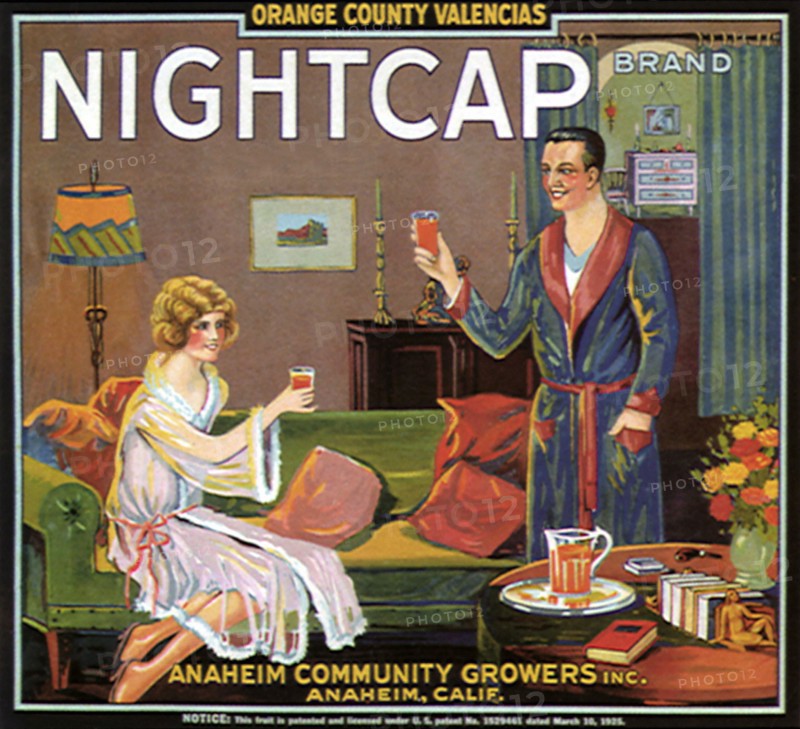 Couple Drinking Orange Juice at Night.