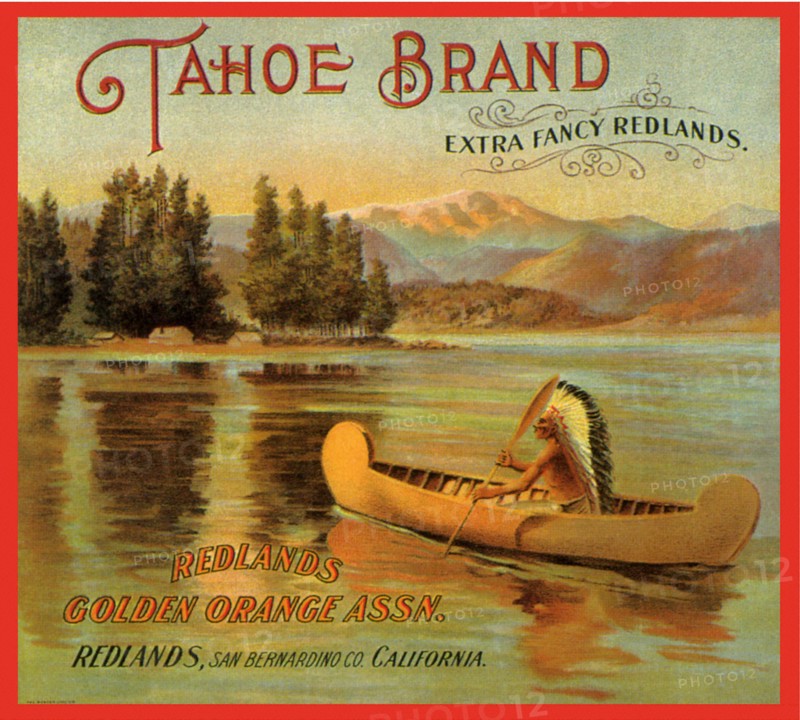 Indian Man Canoeing.