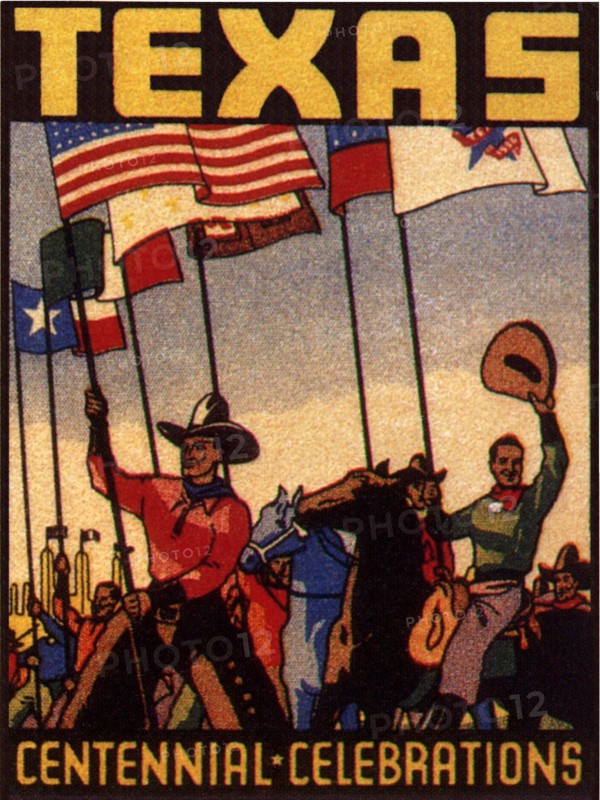 Texans Carry Flags in Centennial Celebration.