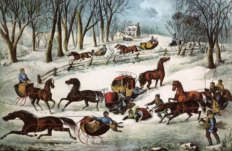 Several Sleighs.