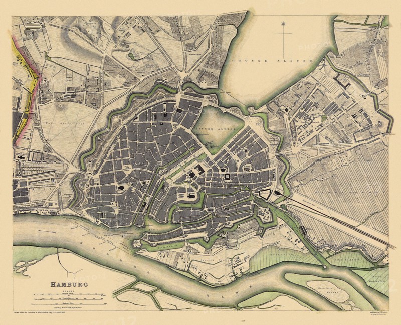 Map of Hamburg.