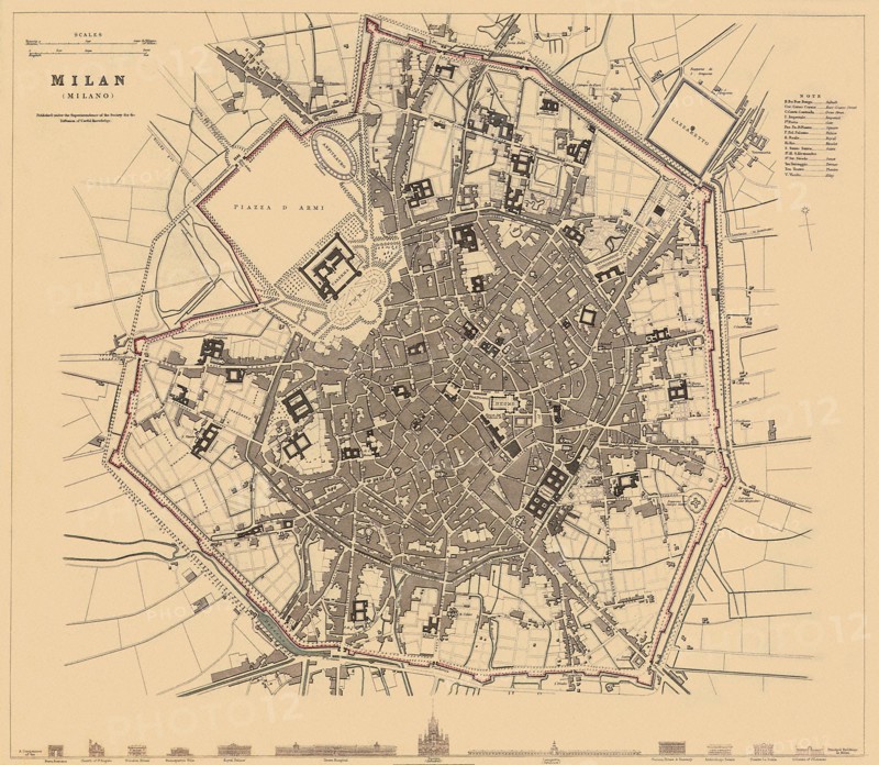 Map of Milan.