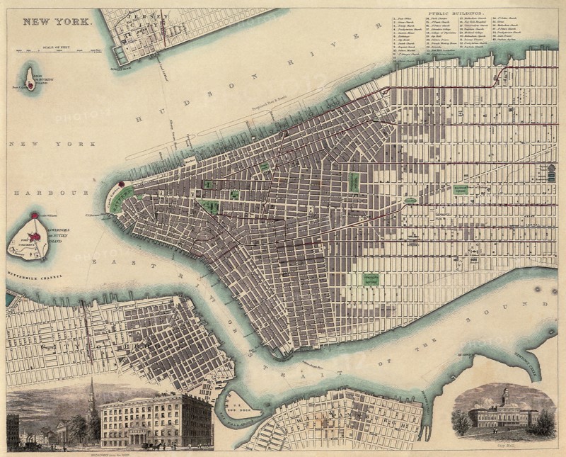 Map of New York City.
