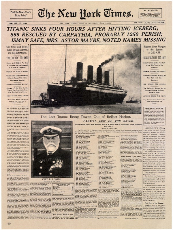 Titanic Headlines.