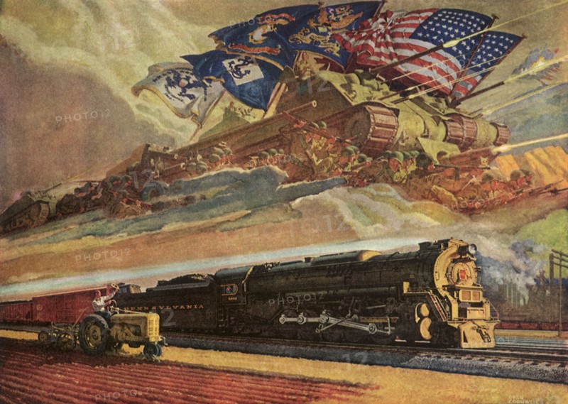 Farmer, Train, and Patriotic Battle Tanks.