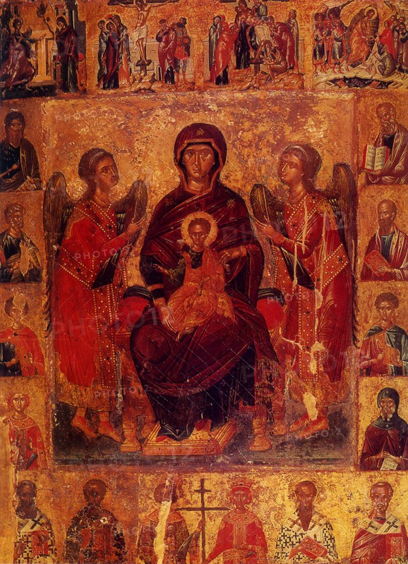 Virgin Enthroned between Two Angels.
