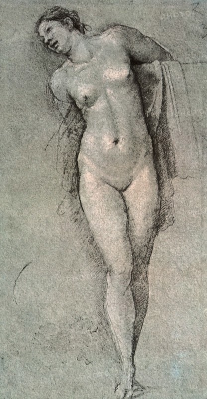 Standing Nude Female Figure, Represented Frontally.