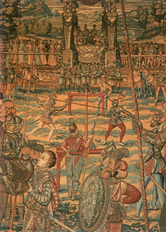 Large Audience watch Knights Combat.