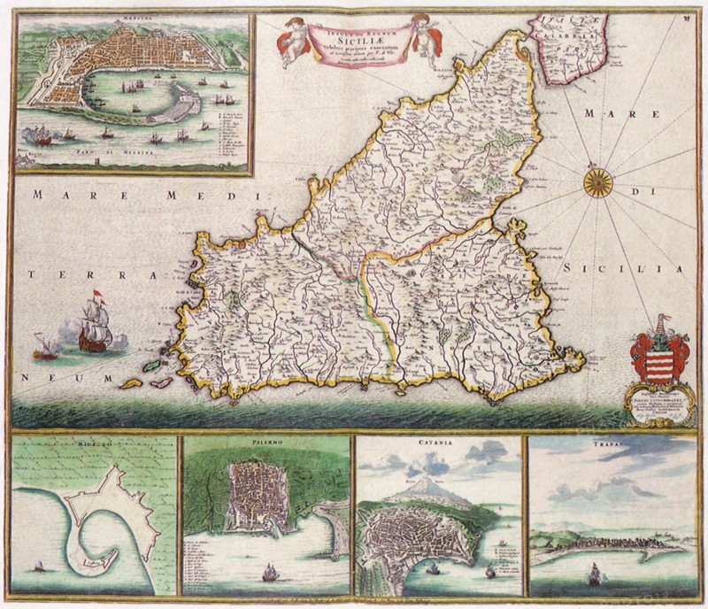 Map of Sicily.