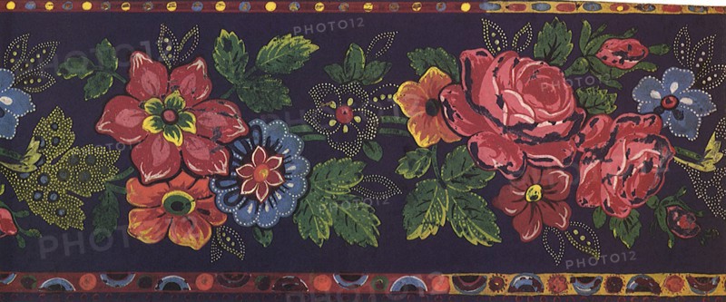 Rose Floral Flower Border Pattern.