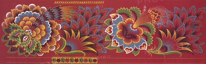 Red Floral Repeat Pattern.