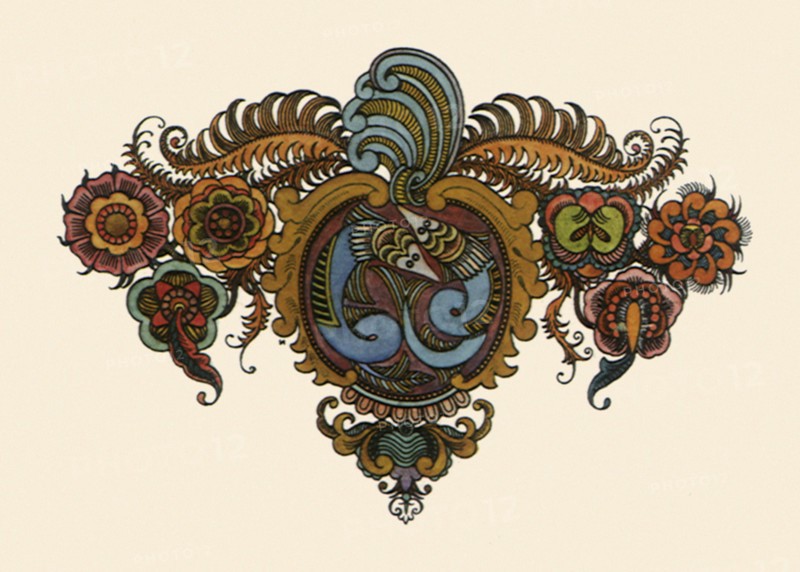 Design of Fish and Flowers.