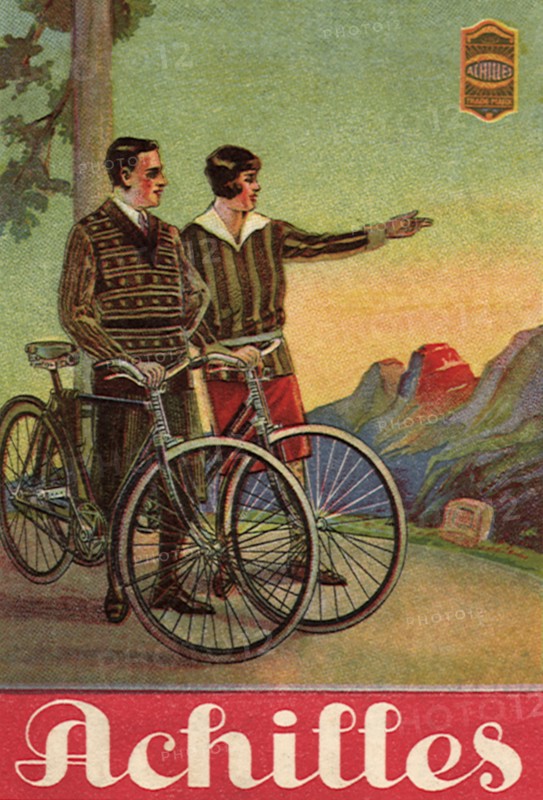 Man and Woman with Bicycles.