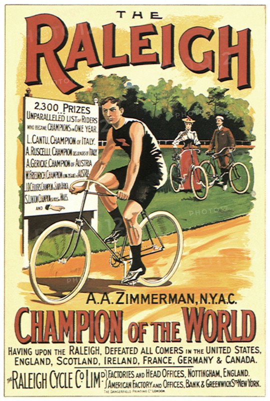 Man on Racing Bicycle.
