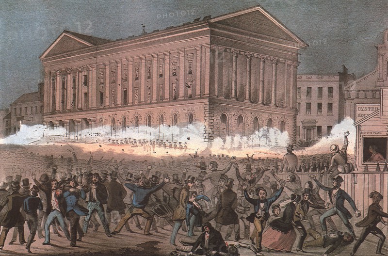 Great Riot at the Astor Place Opera House, New York.