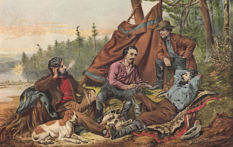 Camping in the Woods.