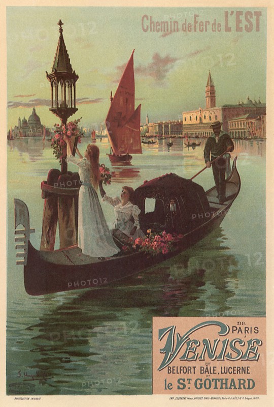 Two Women on a Gondola in Venice.