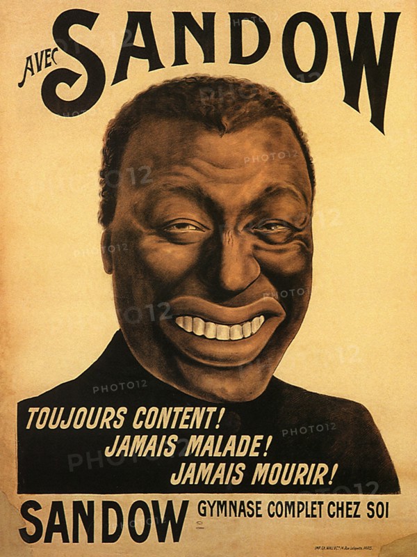 Poster fro a man named Sandow.