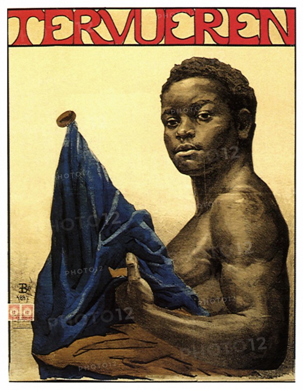 French Poster of Athlete holding flag.