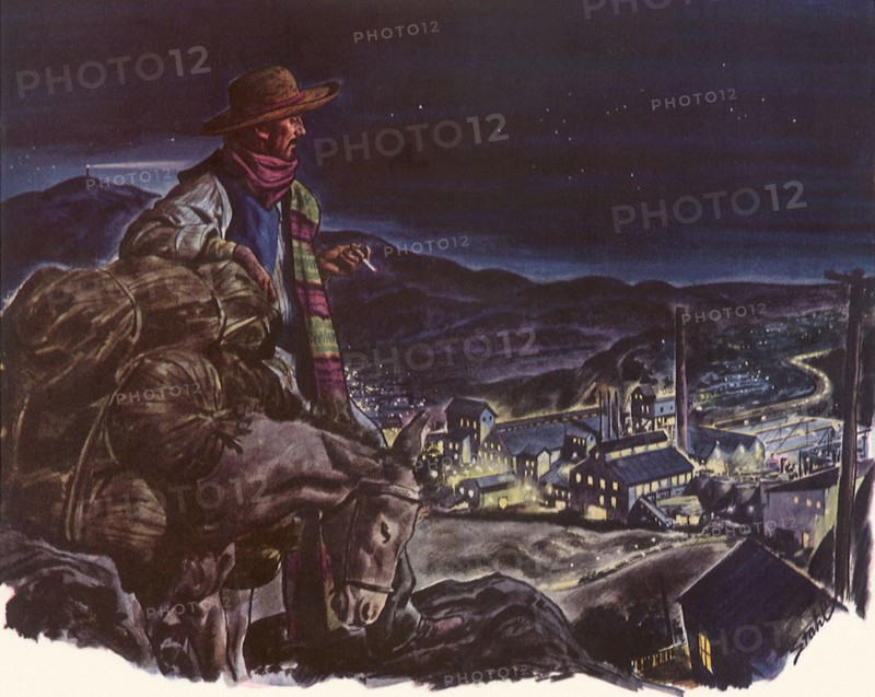 Argentinian Farmer looking over Mining Village.
