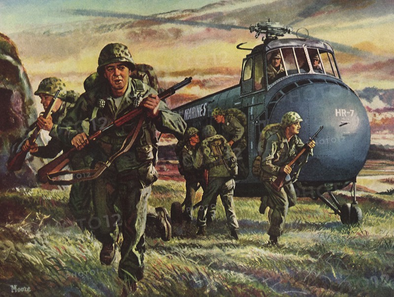 Marines land in Korea.