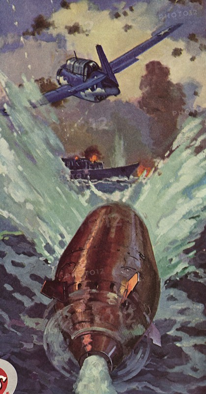 Airborne Torpedo headed towards Axis Ship.