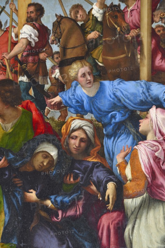 Crucifixion by Lorenzo Lotto. Church of Santa Maria In Telusiano. Monte San Giusto. Marche. Italy