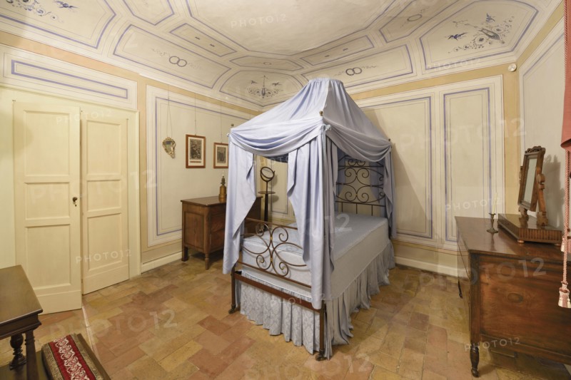 Bedroom. House Museum Gaspare Spontini. Majolica Spontini. Marche. Italy