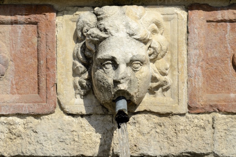 Fountain of the 99 Spouts. L'Aquila. Abruzzo. Italy