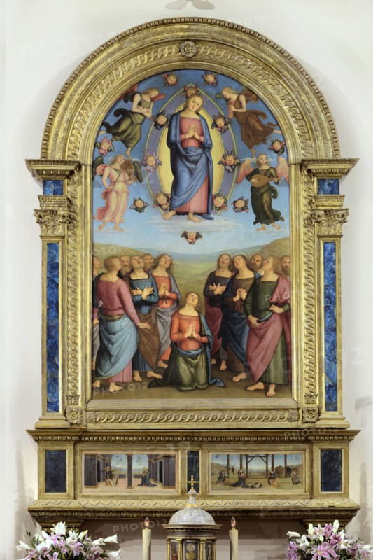 Corciano (Italy, Umbria, province of Perugia), Church of Santa Maria Assunta. Perugino, Assumption of the Virgin, painting on wood