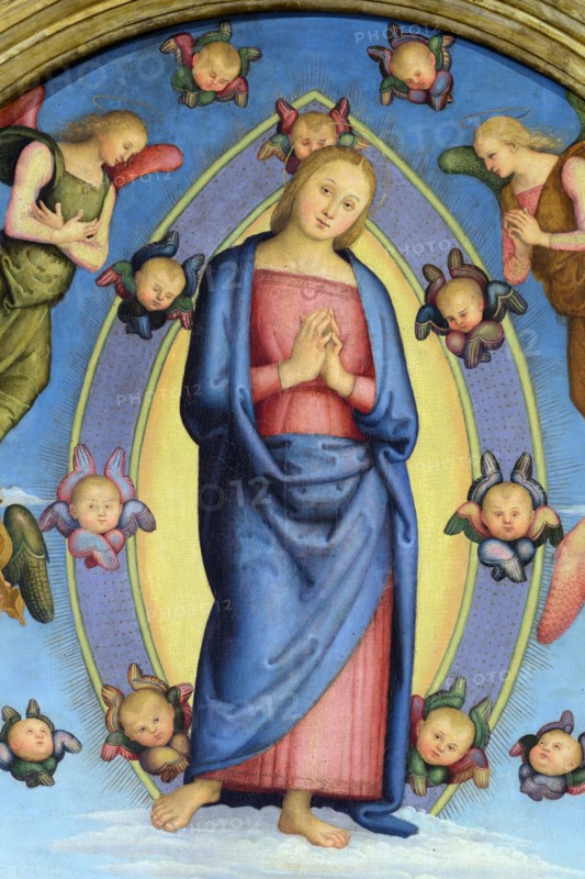 Corciano (Italy, Umbria, province of Perugia), Church of Santa Maria Assunta. Perugino, Assumption of the Virgin, painting on wood