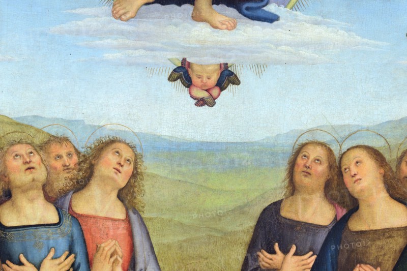 Corciano (Italy, Umbria, province of Perugia), Church of Santa Maria Assunta. Perugino, Assumption of the Virgin, painting on wood