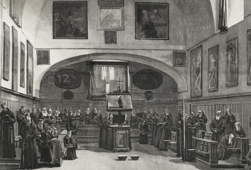 Capuchins in the choir singing vespers