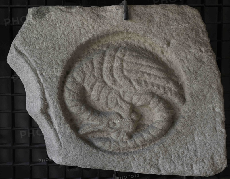 Voussoir with a relief depicting a dragon