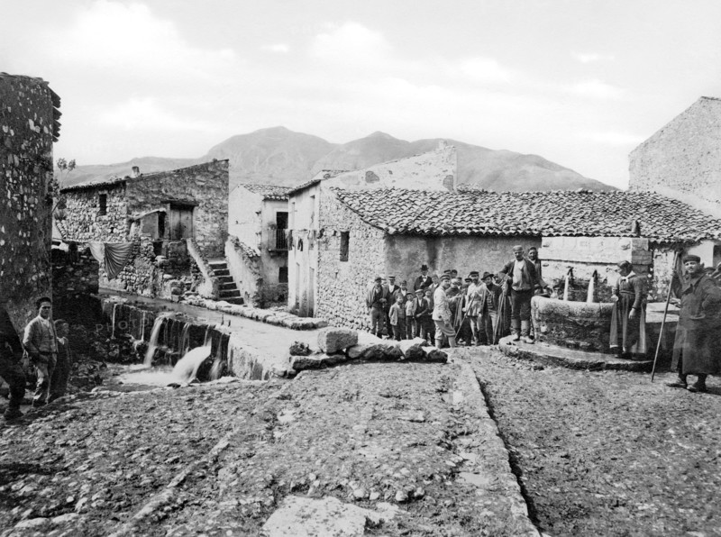 italy, sicily, scillato, inauguration of public fountain 1893