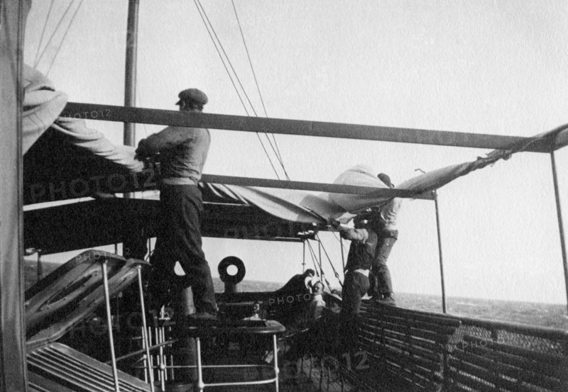 greece, boat on itea gulf, 1912