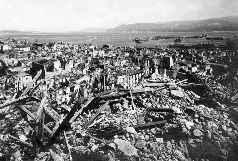 italy, sicily, messina after the earthquake, 1908