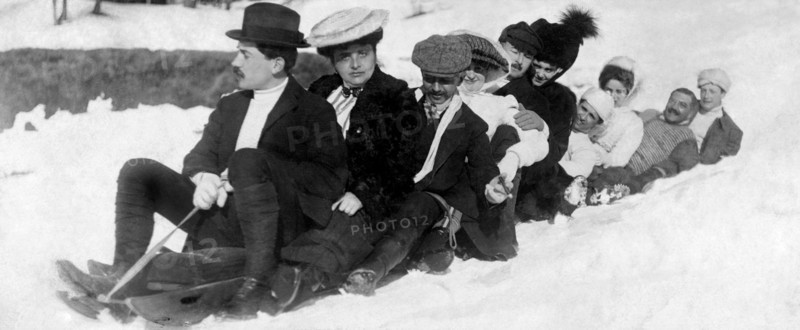 people on sleigh